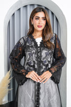 R220 Black elegant  Designer Abaya Set