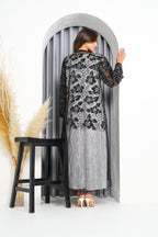 R221 Black wedding and party Designer Abaya Set