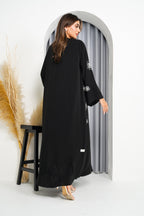 R222 Black elegant  Designer Abaya Set