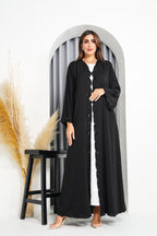 R223 Black Classic  Designer Abaya Set