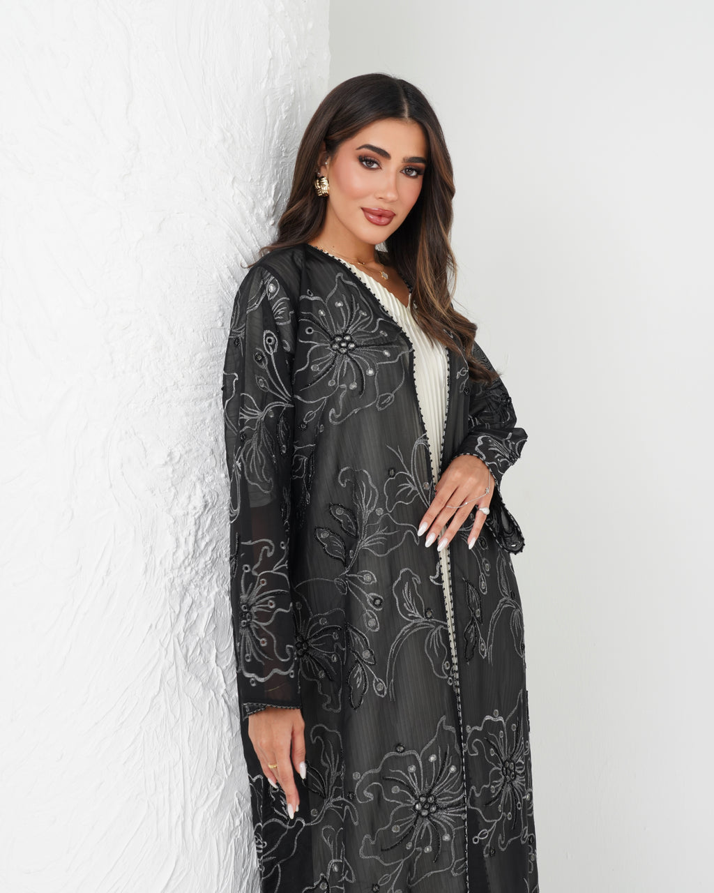 R132 Spanking Black  Abaya Set