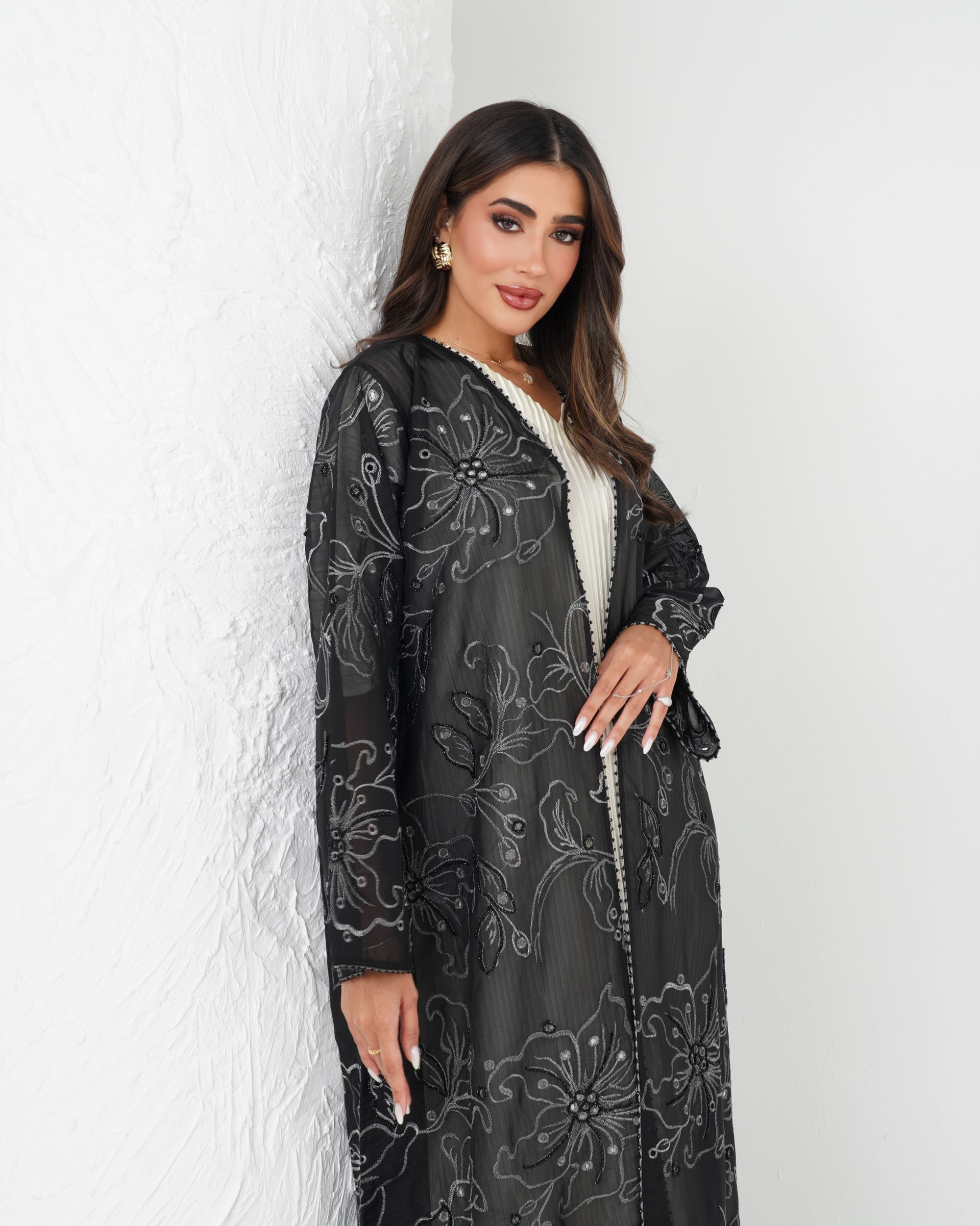 R132 Spanking Black  Abaya Set