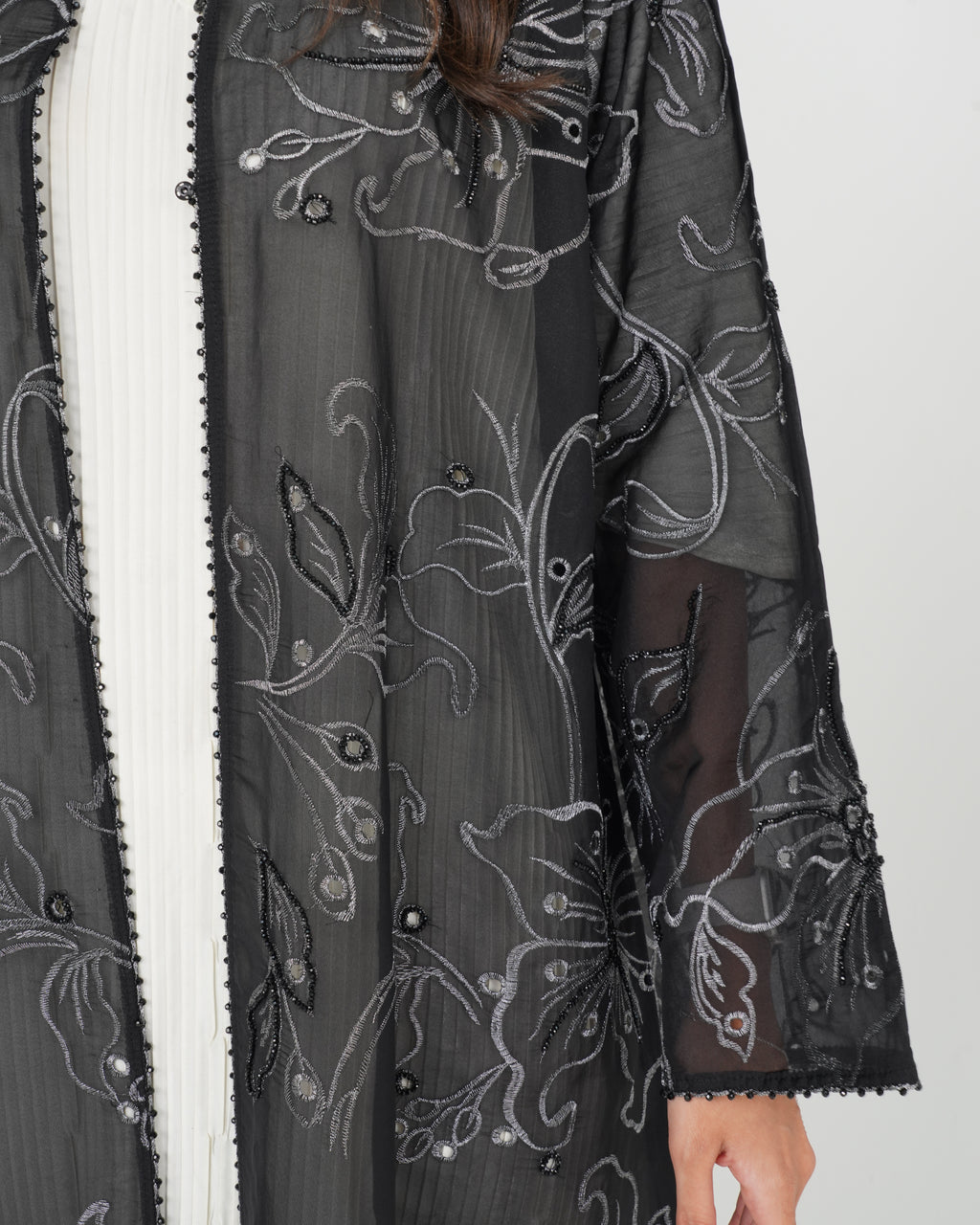 R132 Spanking Black  Abaya Set