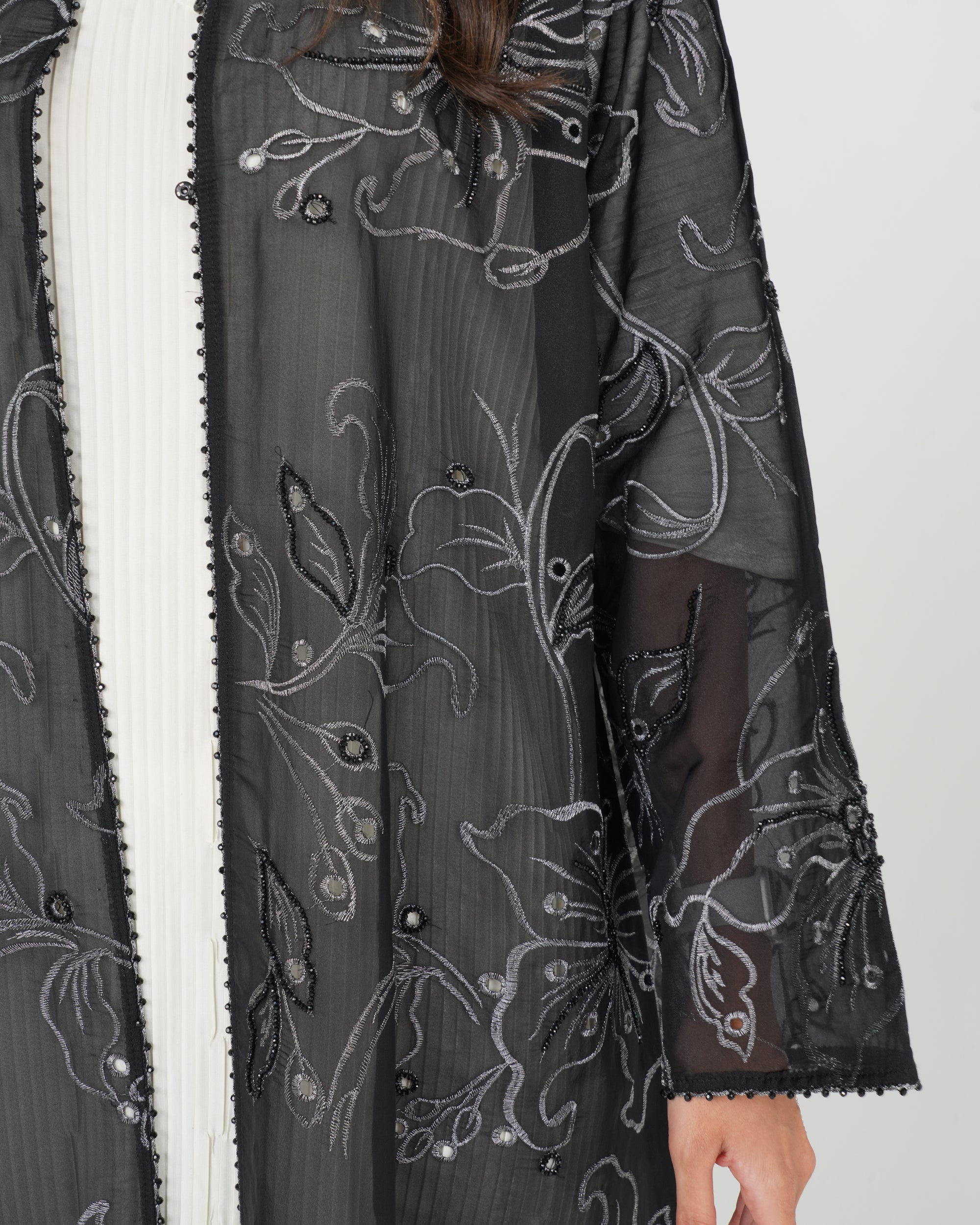 R132 Spanking Black  Abaya Set