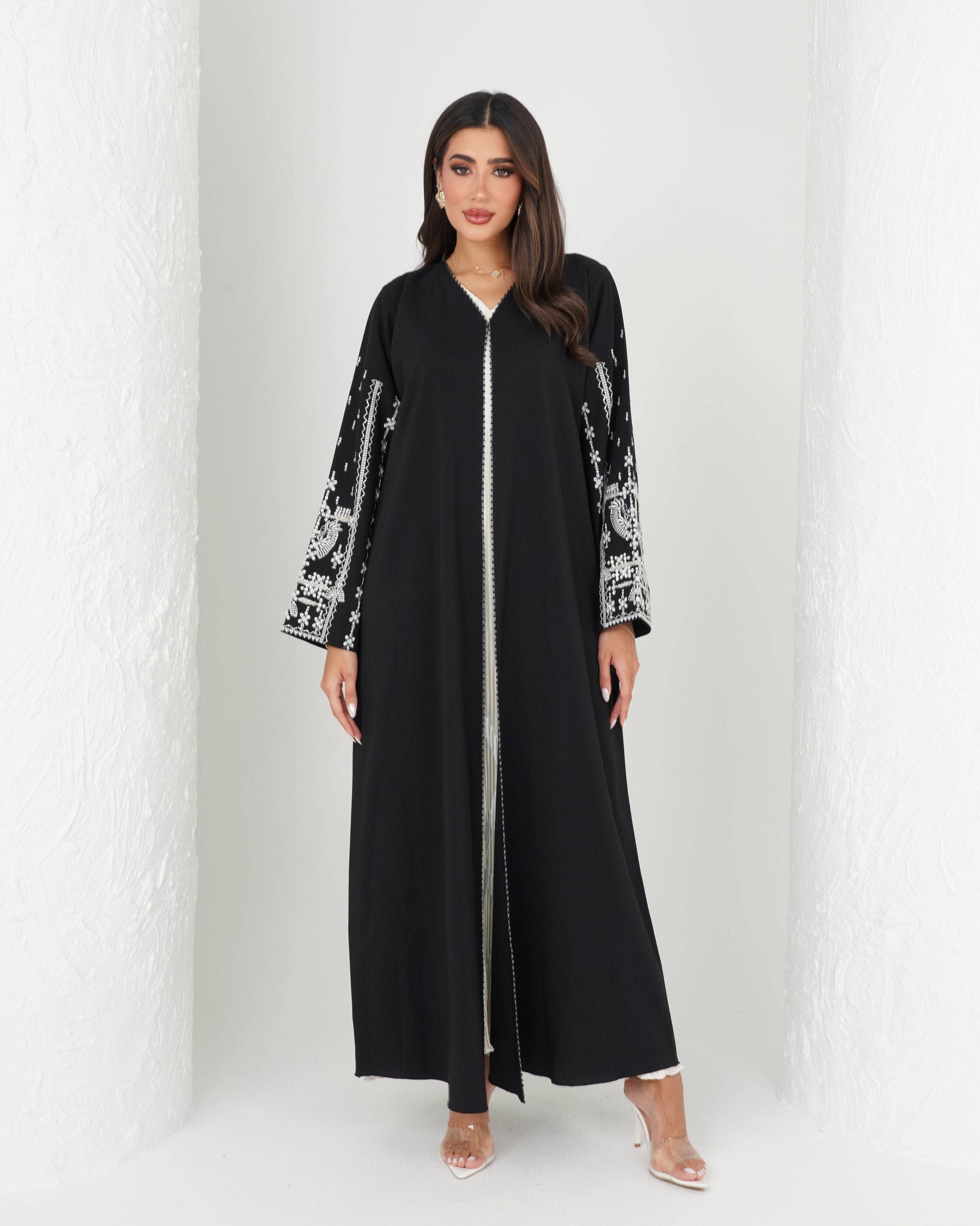 R136 Casual wear Black   Abaya Set
