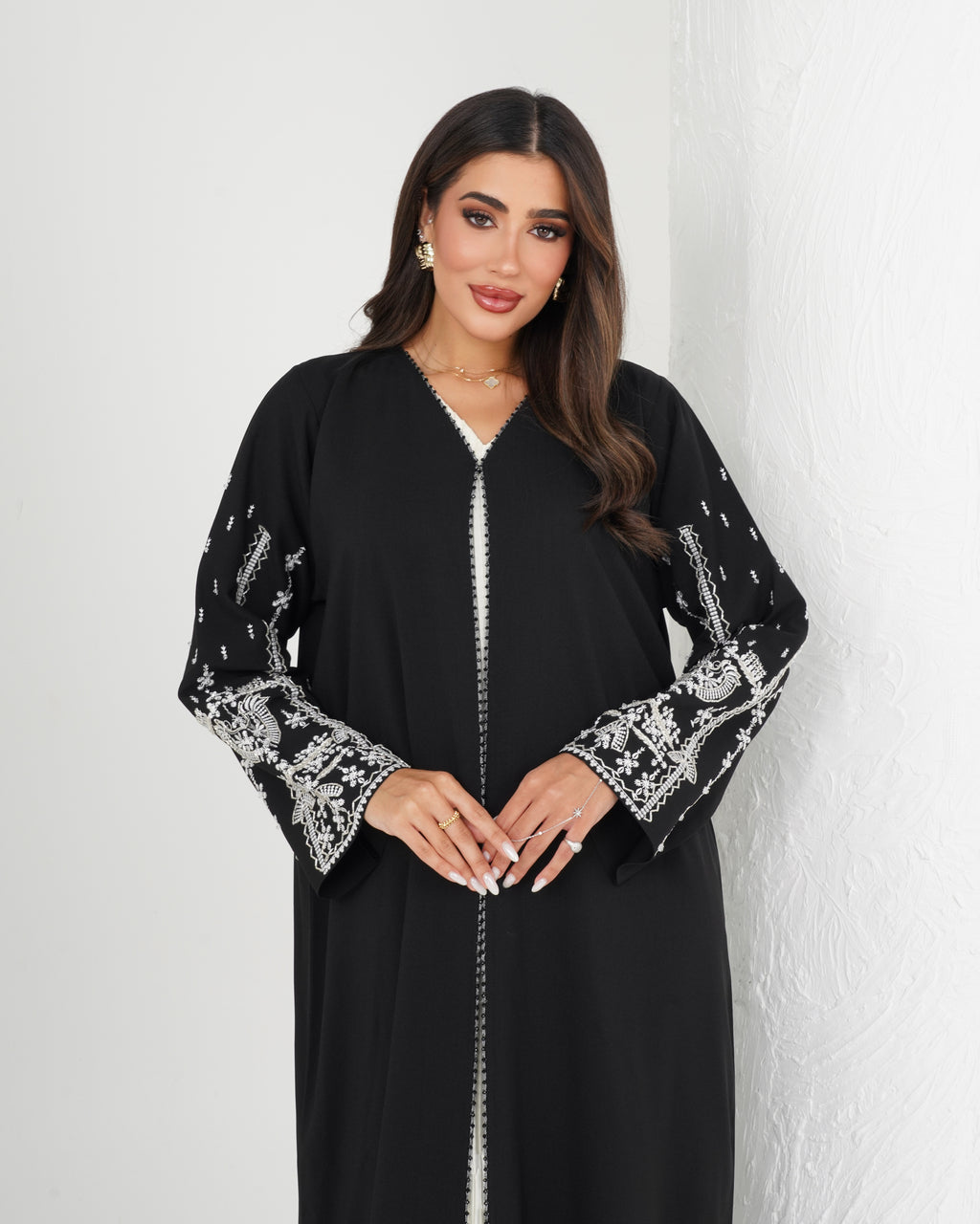 R136 Casual wear Black   Abaya Set