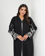 R136 Casual wear Black   Abaya Set