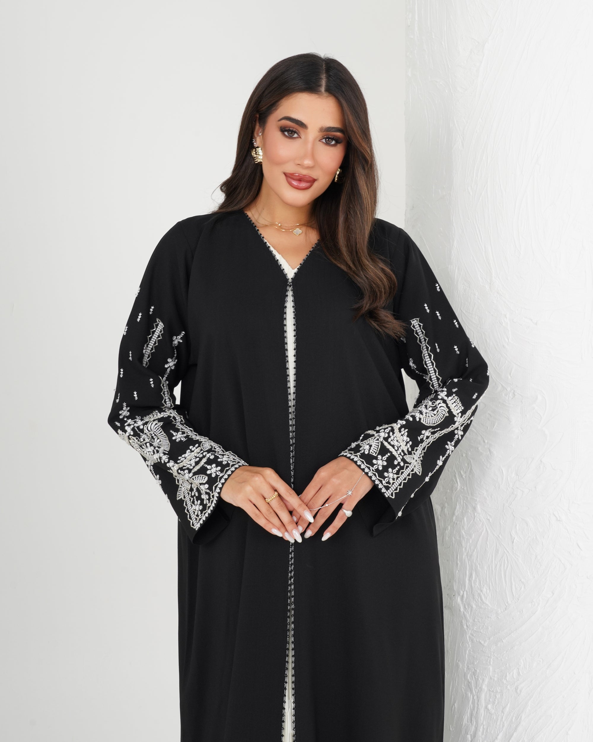 R136 Casual wear Black   Abaya Set