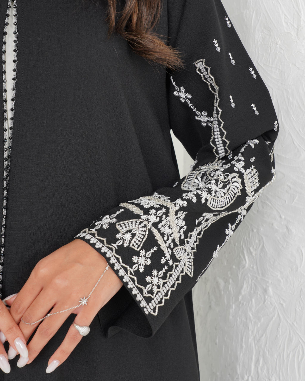 R136 Casual wear Black   Abaya Set