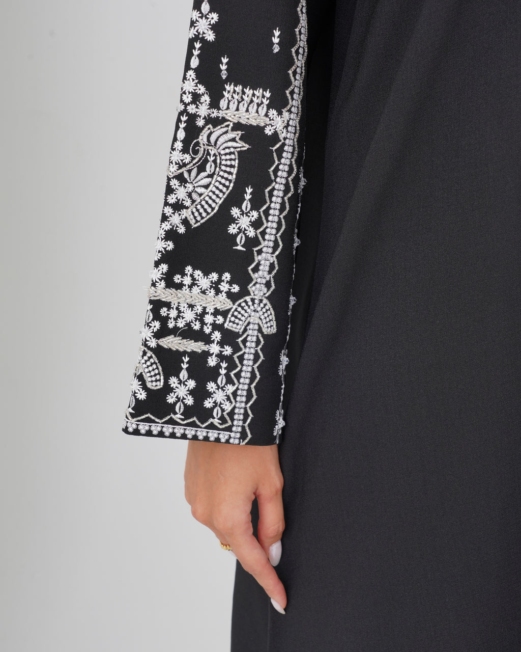 R136 Casual wear Black   Abaya Set