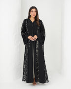 R137  Dantel  Black  Abaya Set