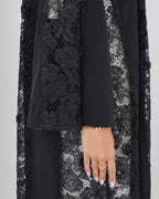 R137  Dantel  Black  Abaya Set