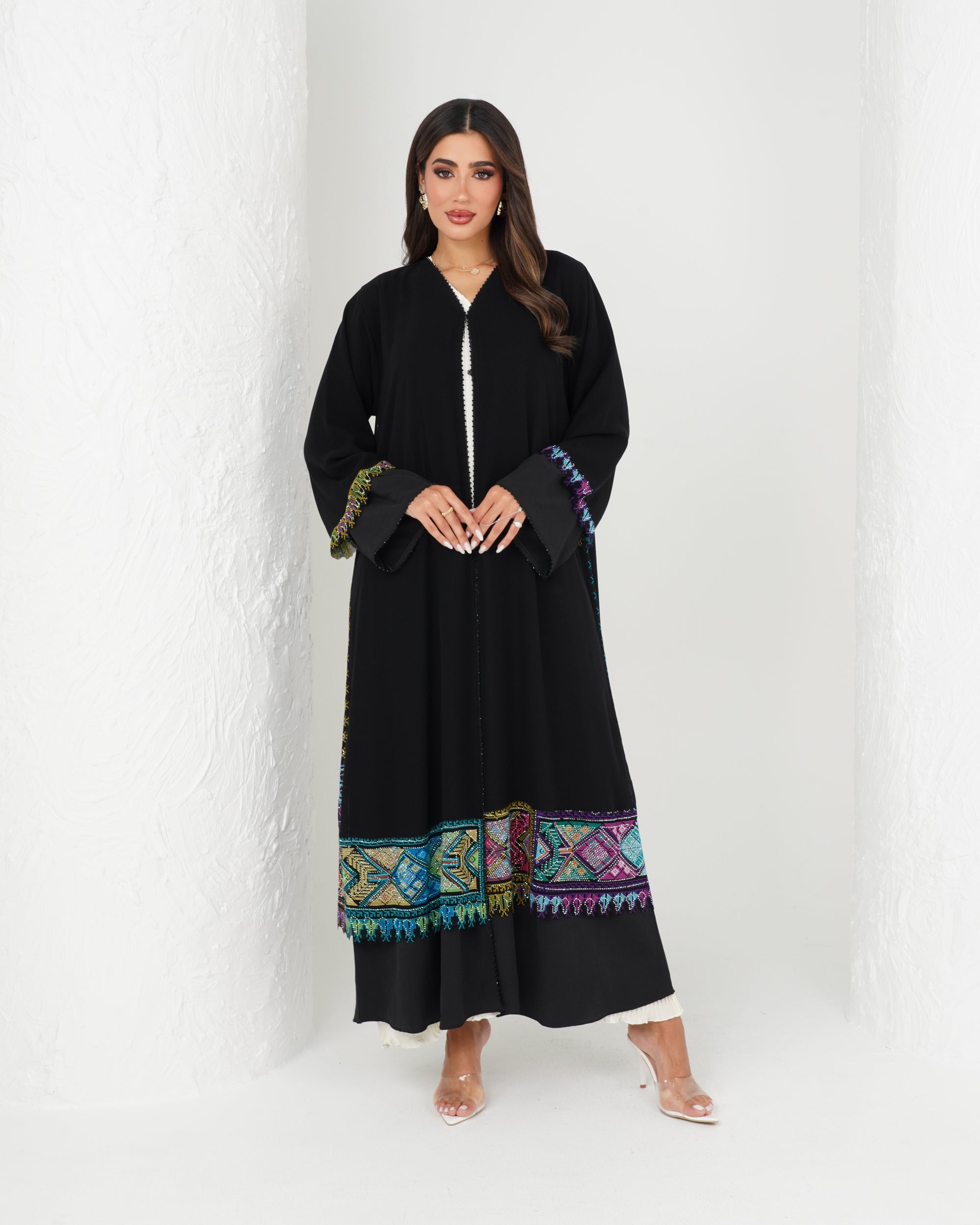 R140  kashmiri  Black   Abaya Set