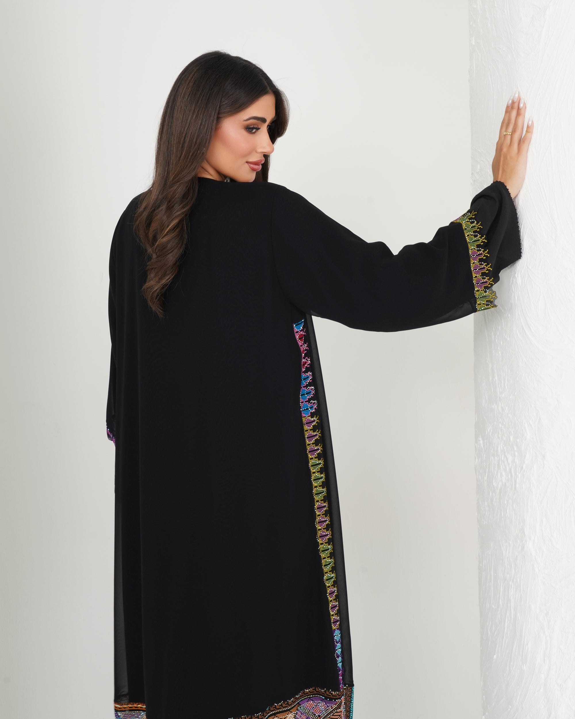 R140  kashmiri  Black   Abaya Set