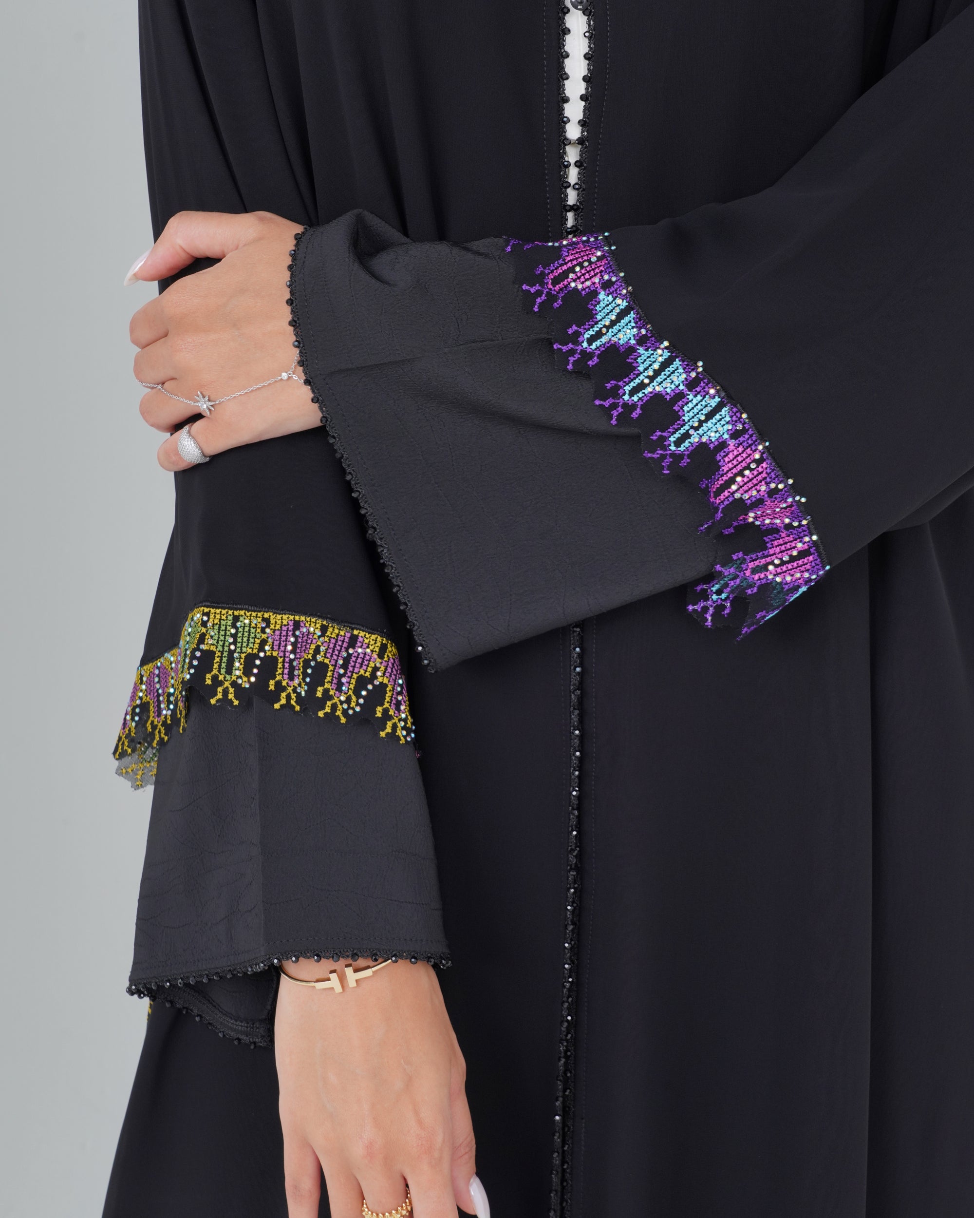R140  kashmiri  Black   Abaya Set