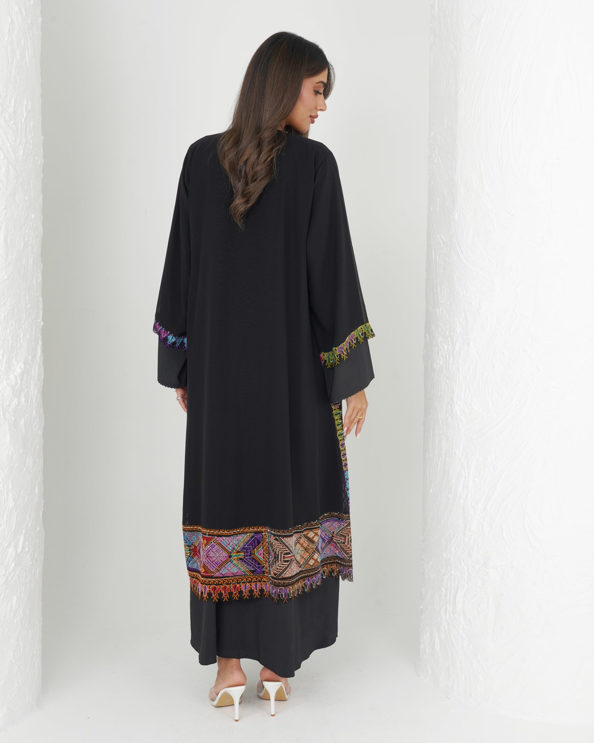 R140  kashmiri  Black   Abaya Set