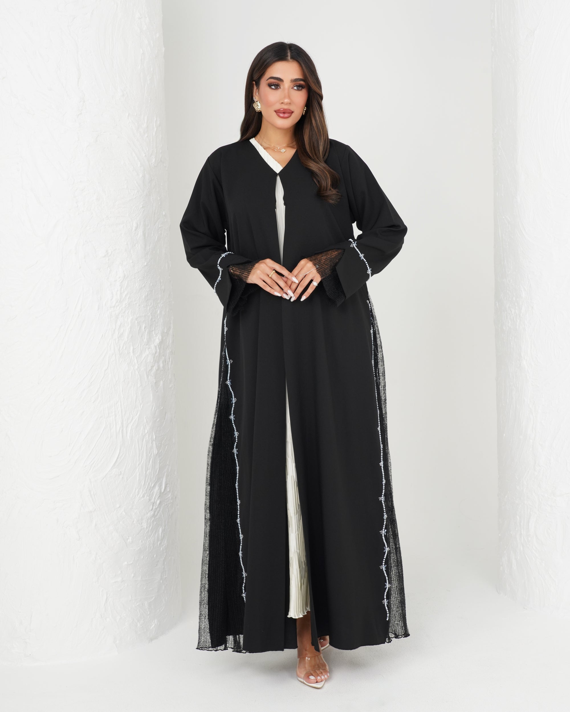 R144 Black Summer collection Abaya Set