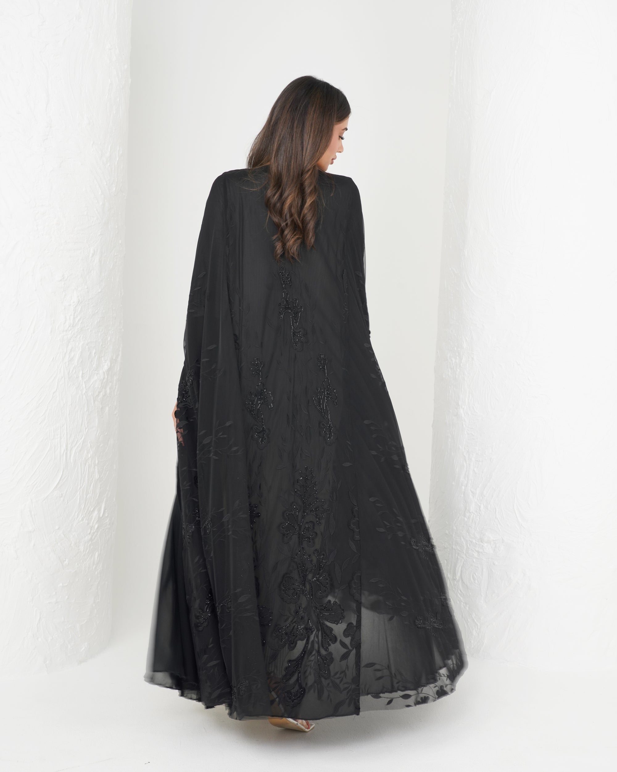R160  Black wedding and party Collection Abaya Set