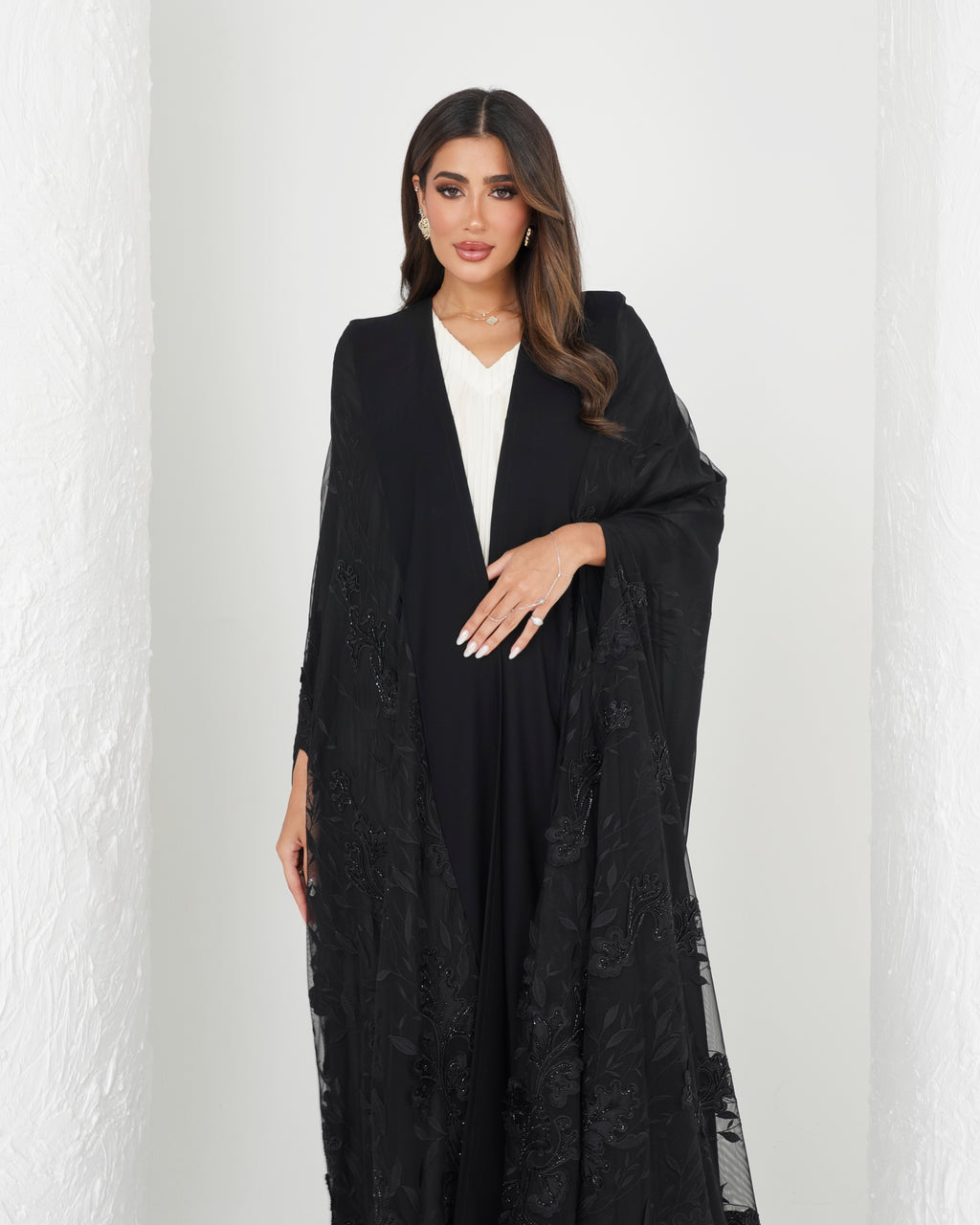 R160  Black wedding and party Collection Abaya Set