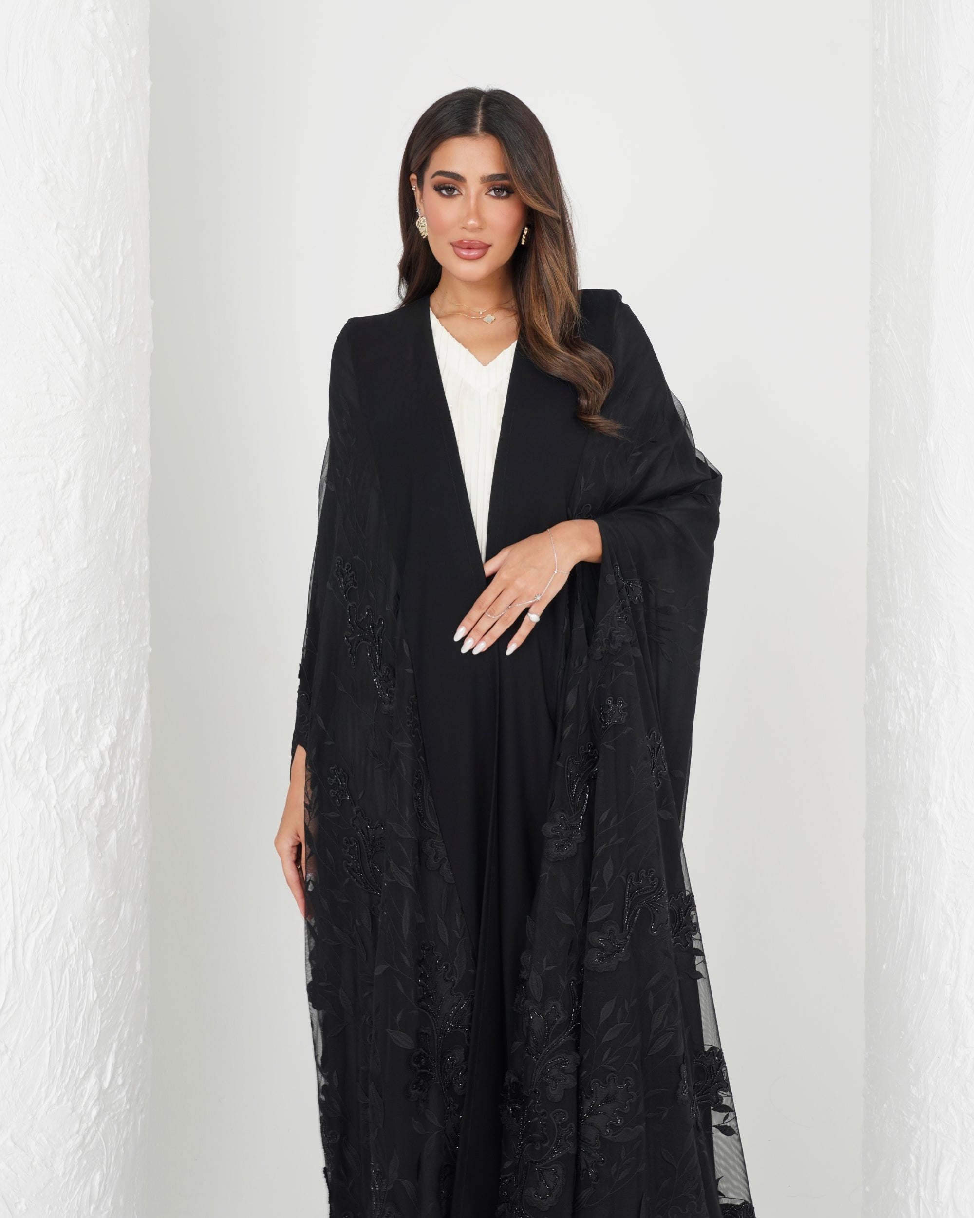 R160  Black wedding and party Collection Abaya Set