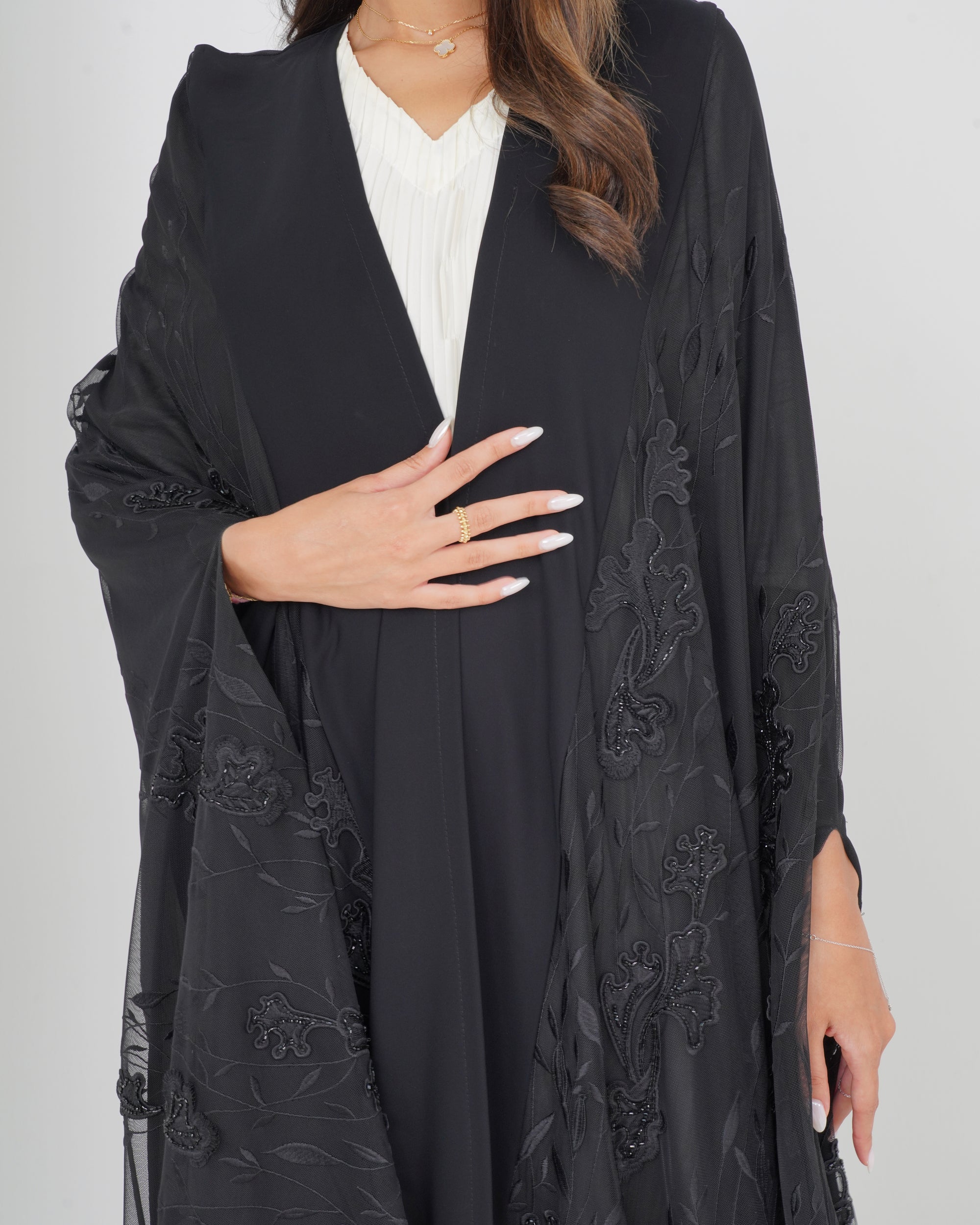 R160  Black wedding and party Collection Abaya Set