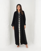 R156 Black Dantel Abaya Set