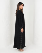 R156 Black Dantel Abaya Set