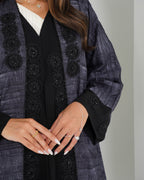 R151 Light blue and black  Abaya Set
