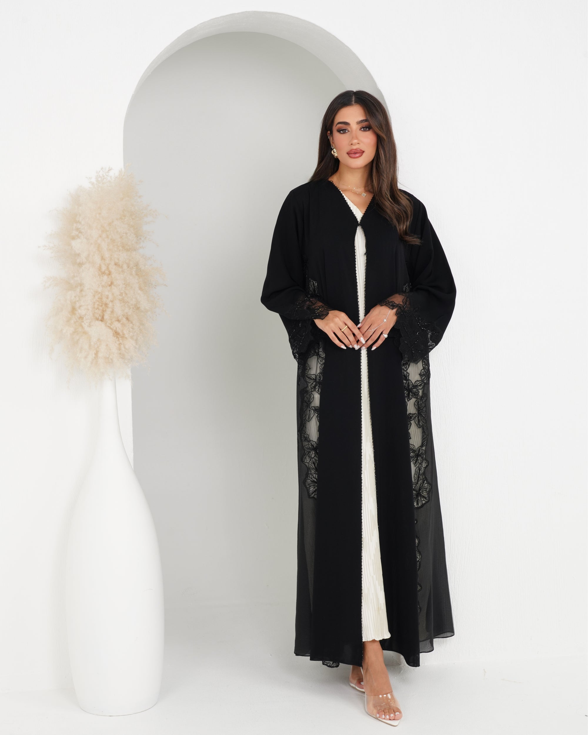 R161 Black Summer collection Abaya Set