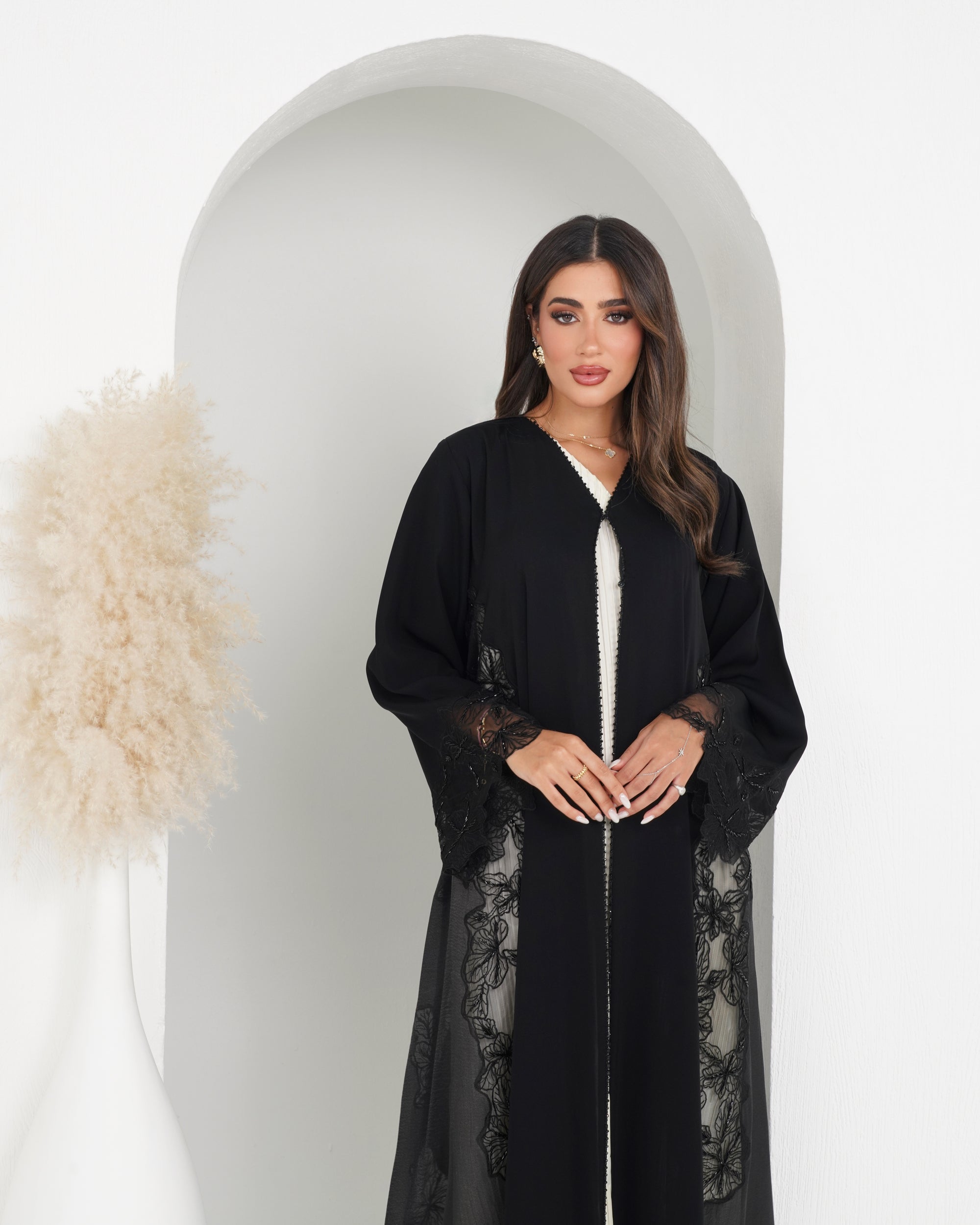 R161 Black Summer collection Abaya Set