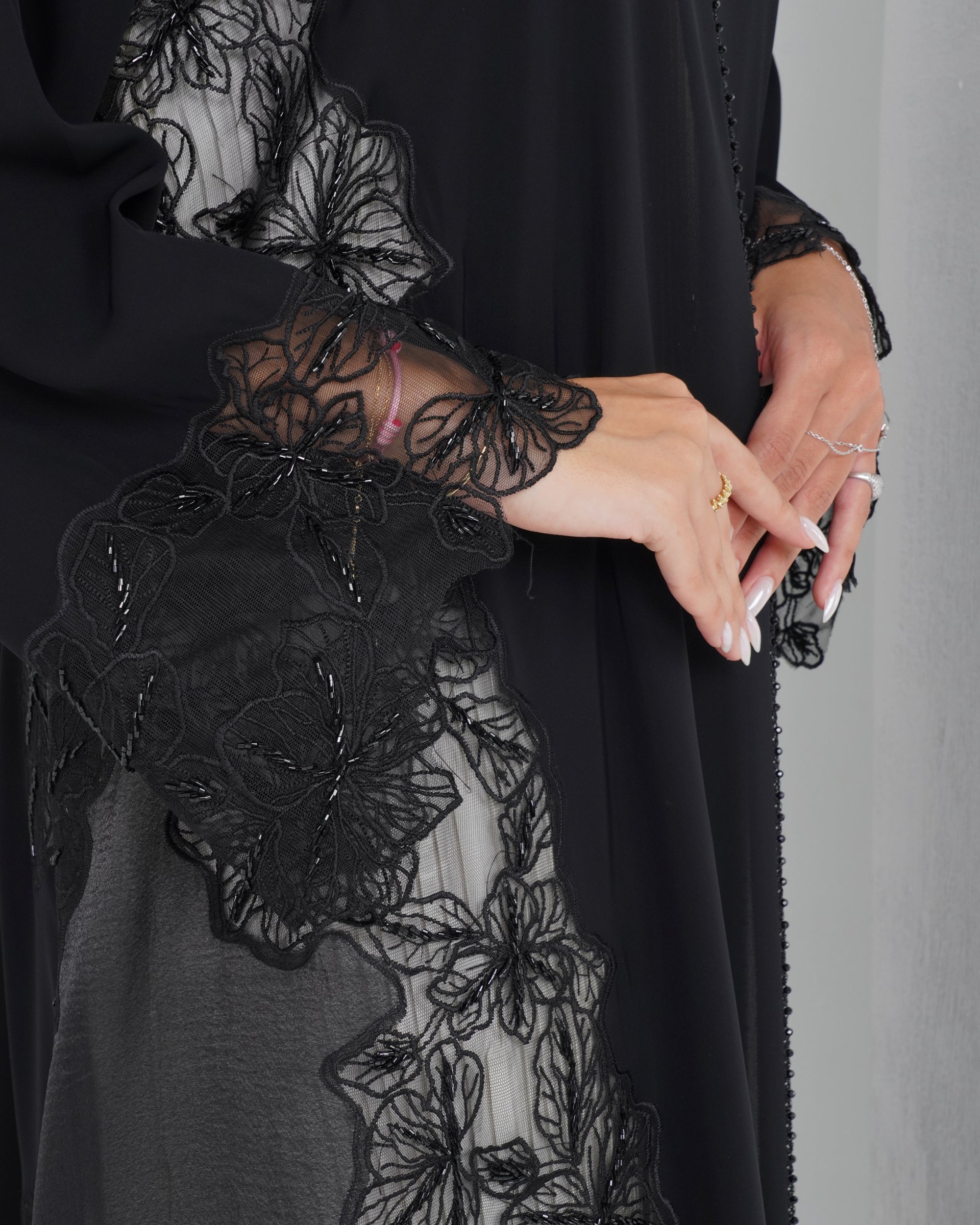 R161 Black Summer collection Abaya Set