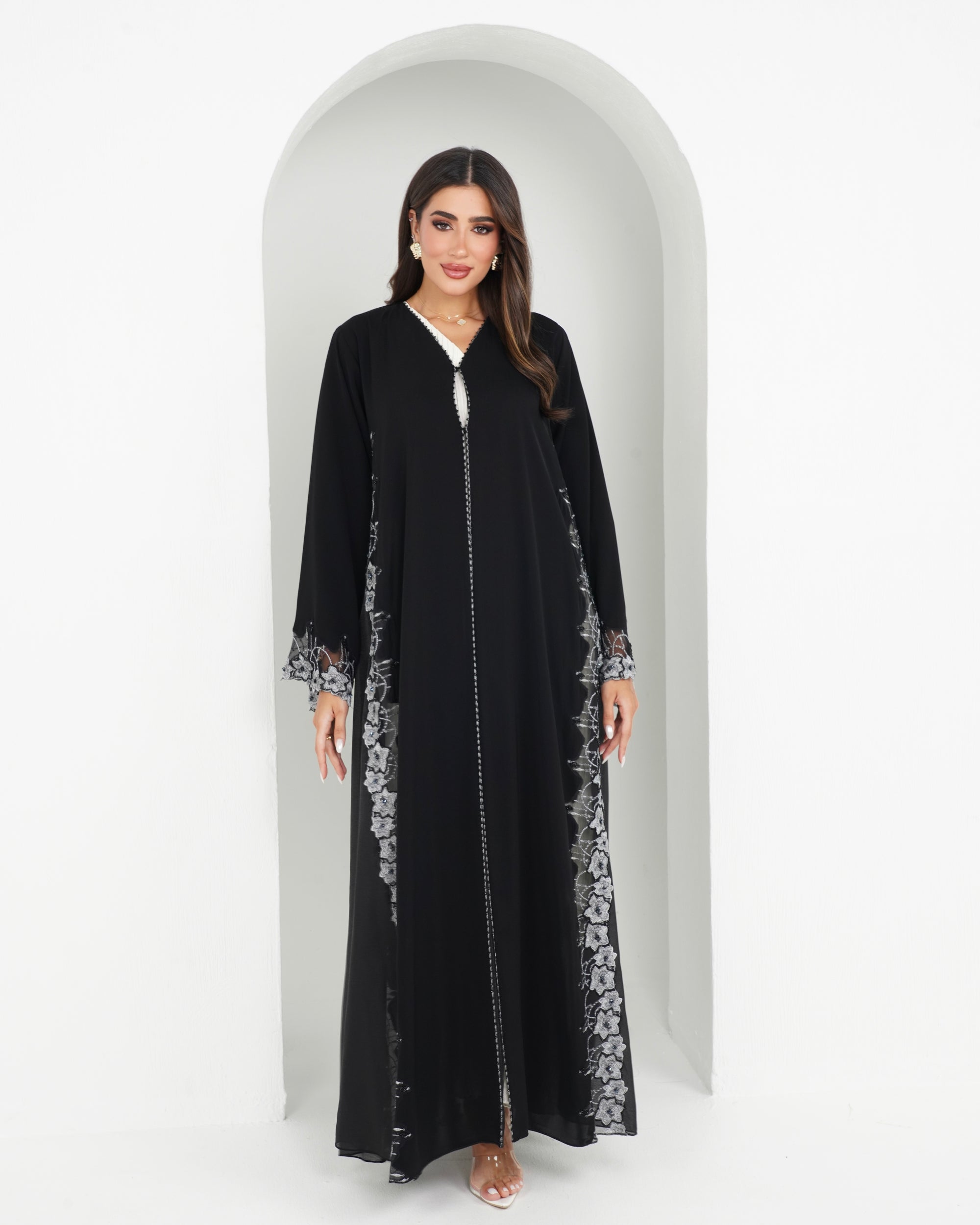 R153 Black Summer collection Abaya Set