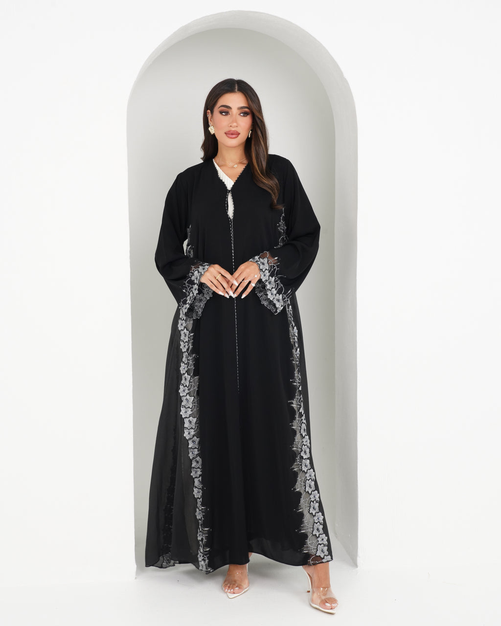 R153 Black Summer collection Abaya Set