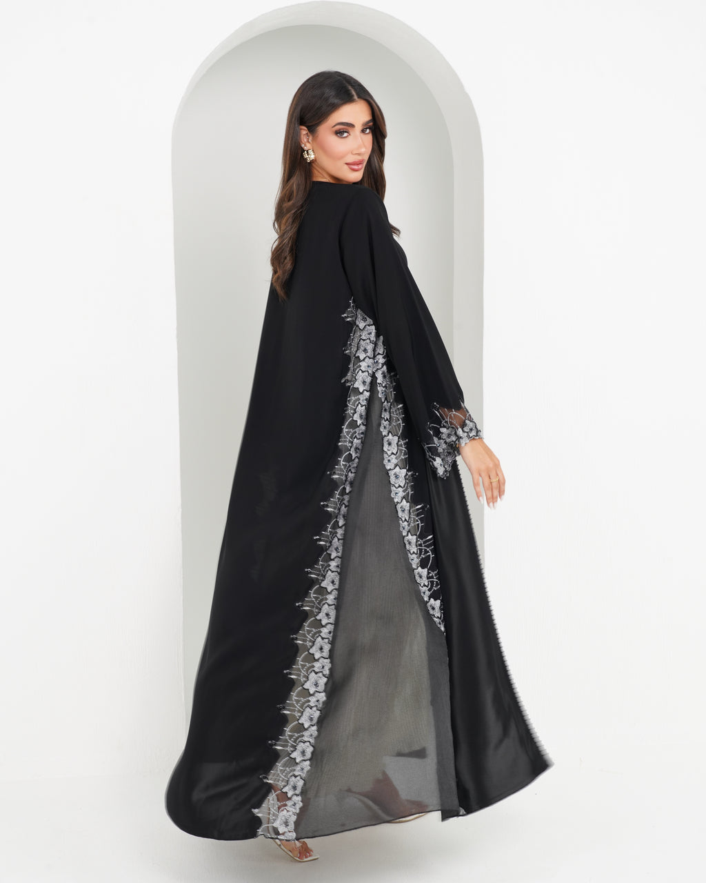 R153 Black Summer collection Abaya Set