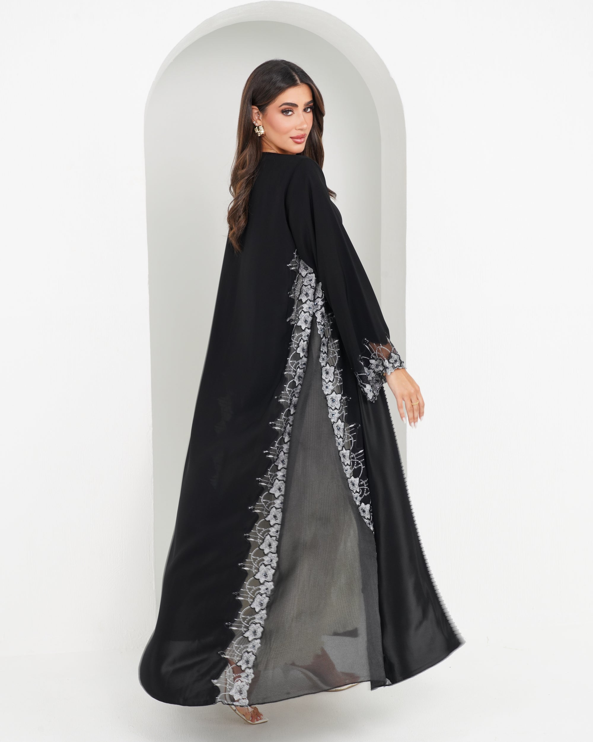 R153 Black Summer collection Abaya Set