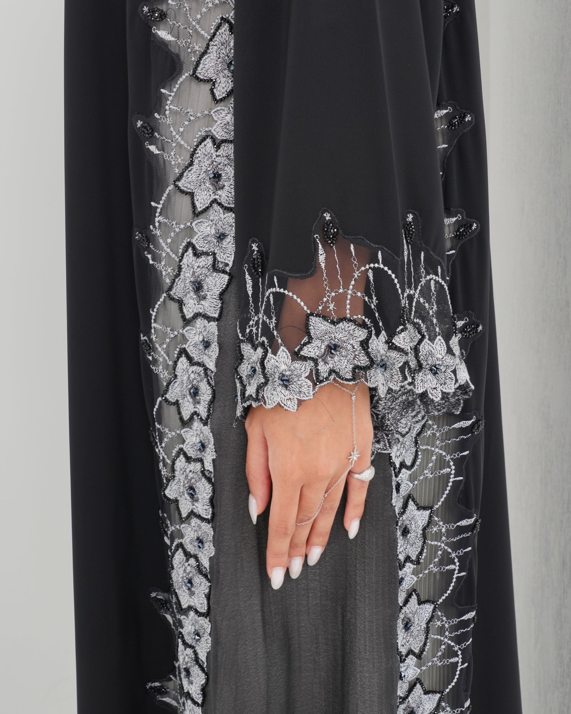R153 Black Summer collection Abaya Set