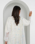 R155  White princess  party Abaya Set