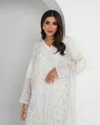 R155  White princess  party Abaya Set