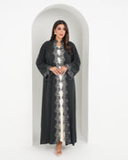 R154  C Green Dantel Glaring Abaya Set