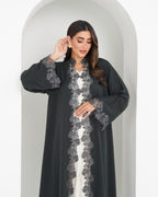 R154  C Green Dantel Glaring Abaya Set