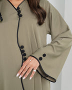 R157  Travel wear Olive  Abaya Set