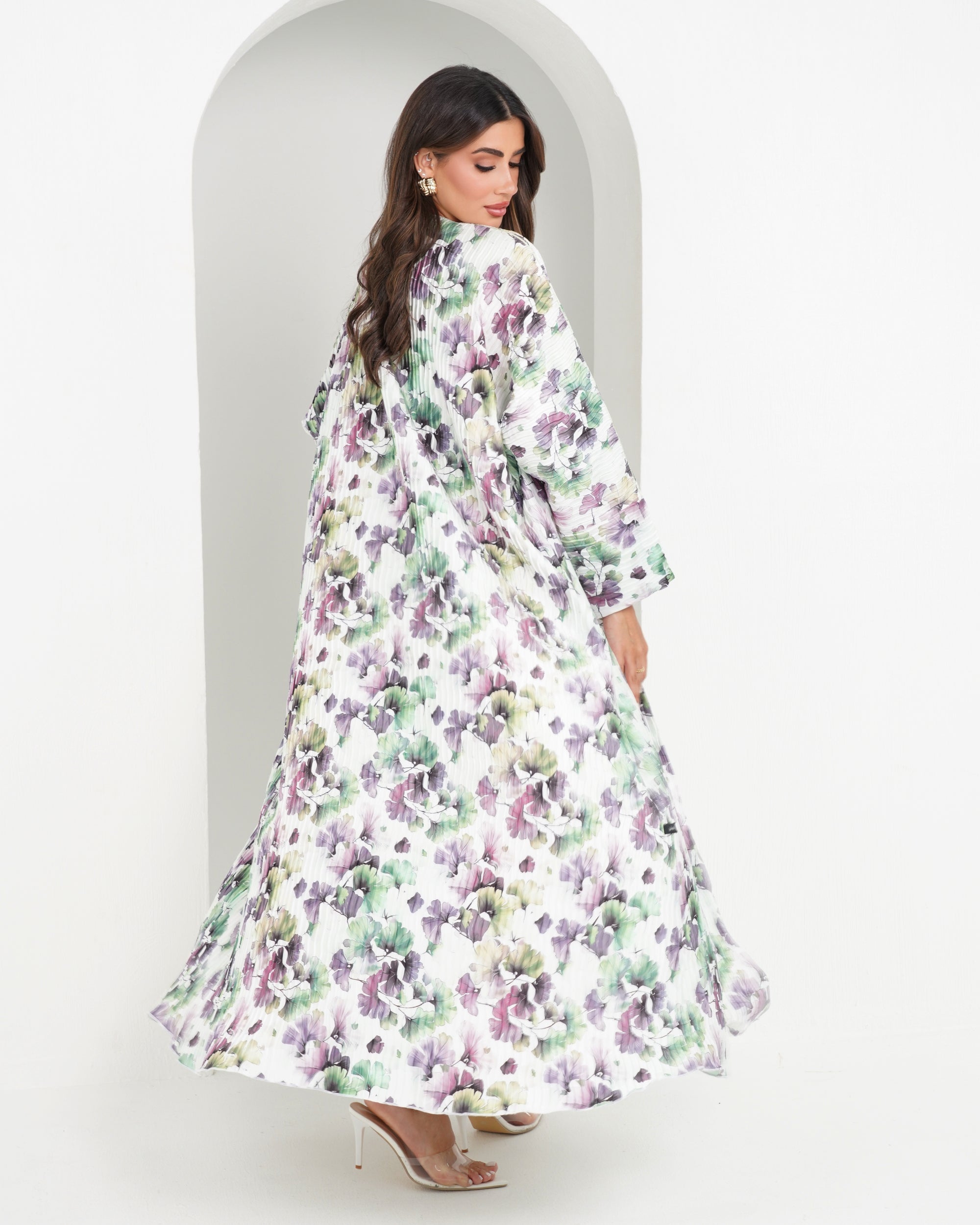 R145 printed travel wear  Abaya Set