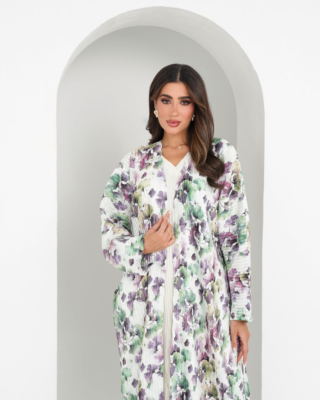 R145 printed travel wear  Abaya Set