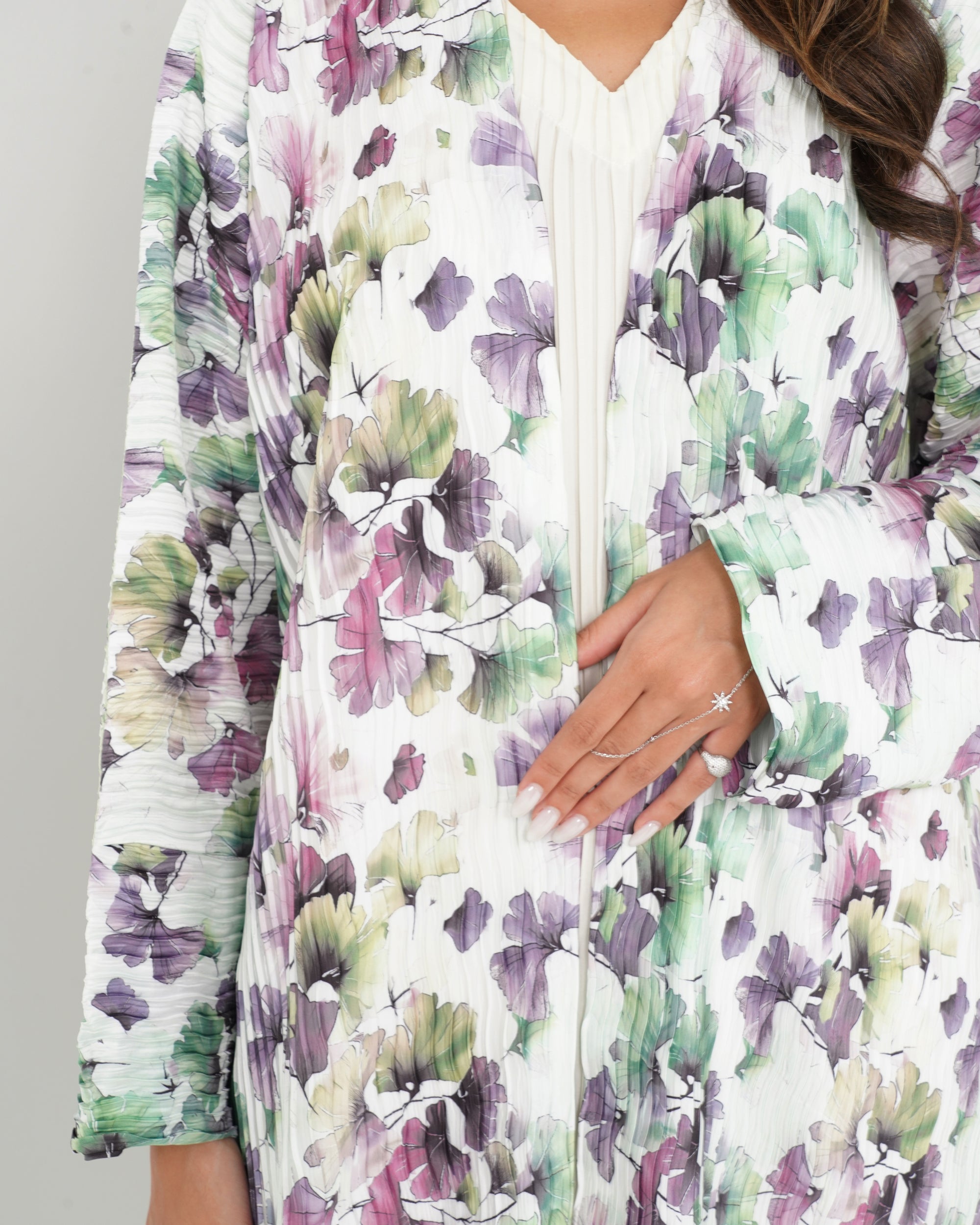 R145 printed travel wear  Abaya Set