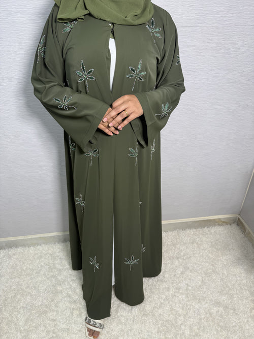 R003 Olive Abaya Set