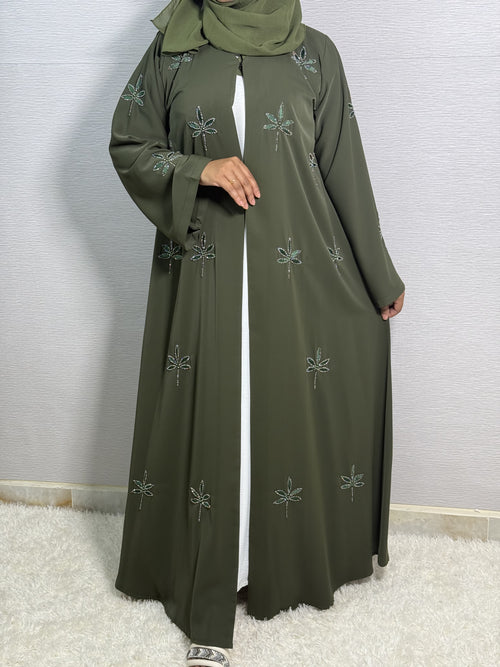R003 Olive Abaya Set