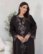 طقم عباية R028 بني غامق