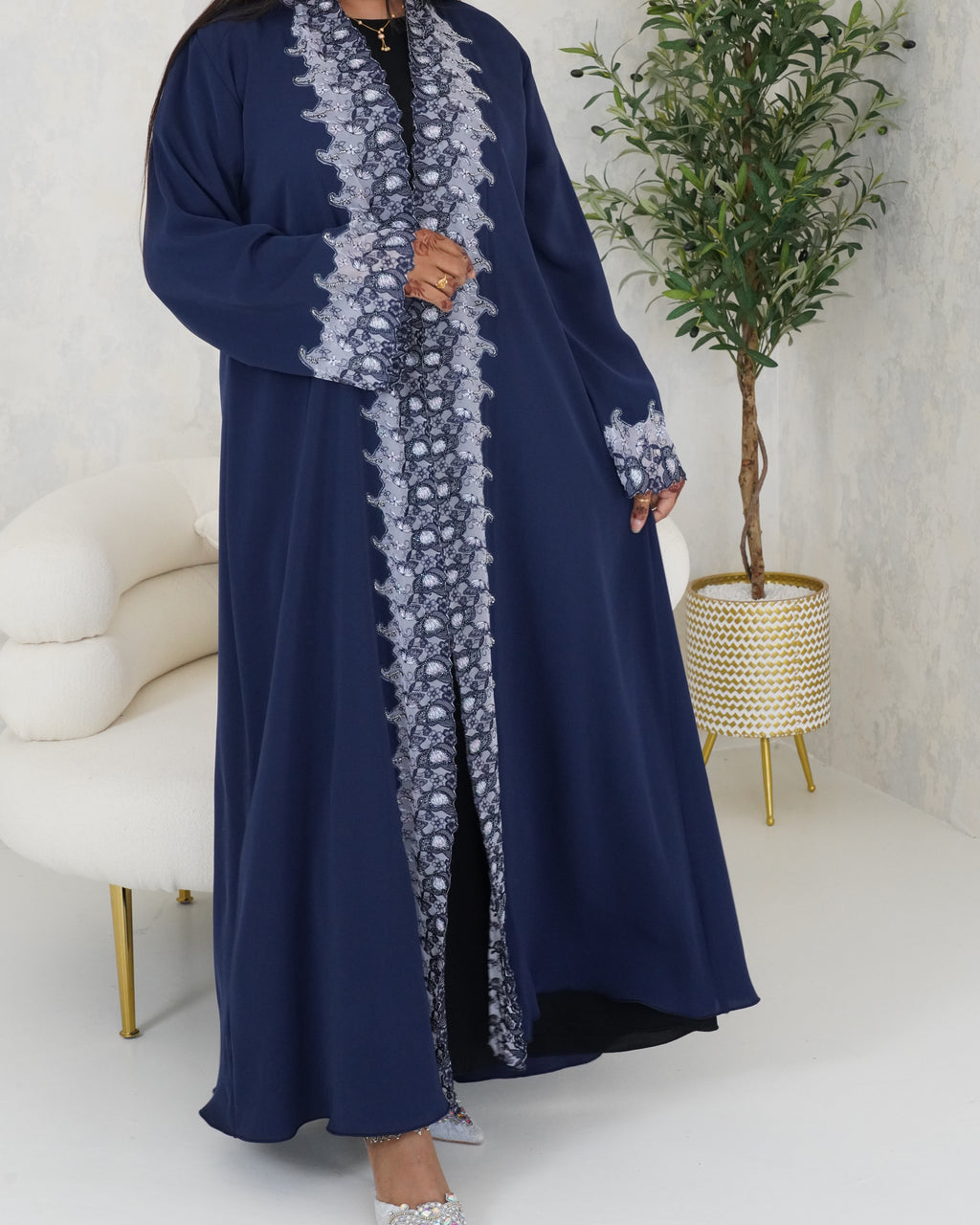R109 Blue Abaya Set