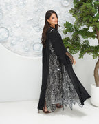 R318 New Exclusive V Francy Black Abaya