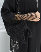 R318 New Exclusive V Francy Black Abaya